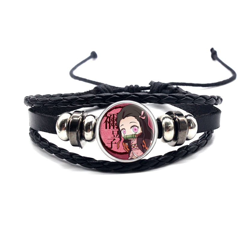European and American cross-border hand-woven ghost blade time gem adjustable bracelet bracelet animation cowhide. 