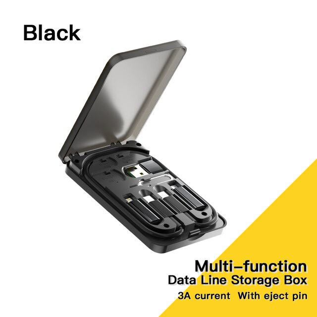 【Ready Stock+FREE Shipping+COD】Multi-Functional Compact Cable Card USB-C Cable & USB-A/Micro-USB/Light/OTG USB Adapter Kit Cable Convertor Storage Box. 