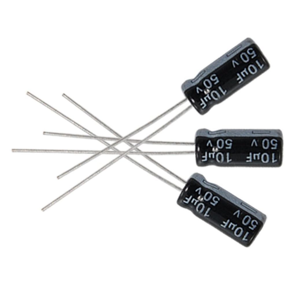 20Pcs- RADIAL 10uF 50V Electrolytic Capacitors 10uF 50V Radial Polarized Aluminum Electrolytic Capacitor THT Electrolytic Radial Capacitors Electronics Circuitry & Parts. 
