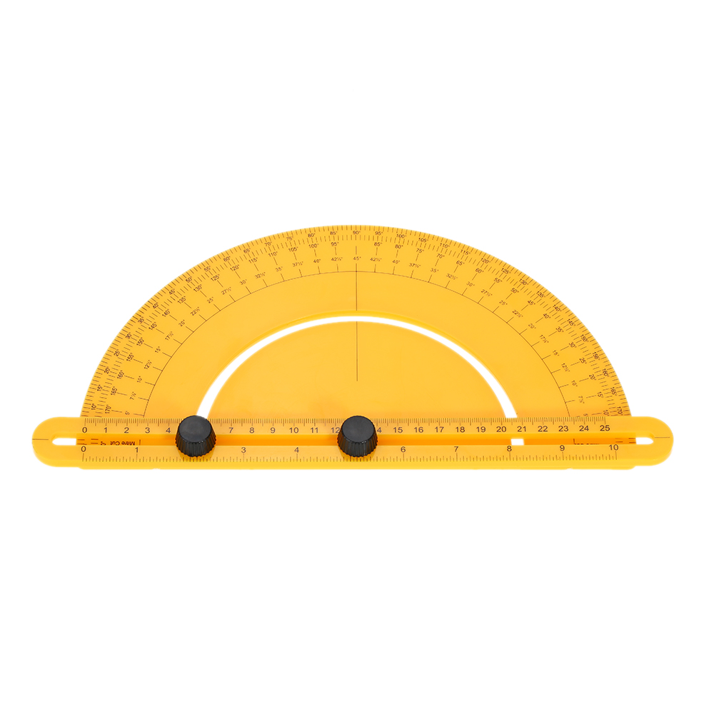 Plastic Protractor Angle Finder Measure Ruler Goniometer Articulating Arms Template Tool for Handymen Builders Craftsmen 180 Degree 25cm Rule Gauge Inch Metric. 