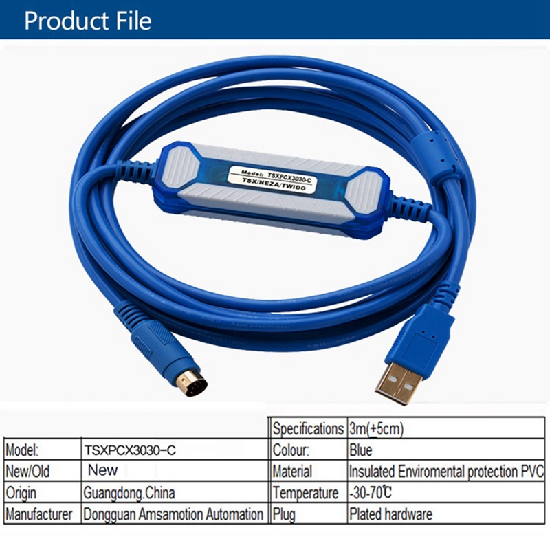 TSXPCX3030-C Suitable Schneider Twido Series PLC Programming Cable TSXPCX3030 Download Cable. 