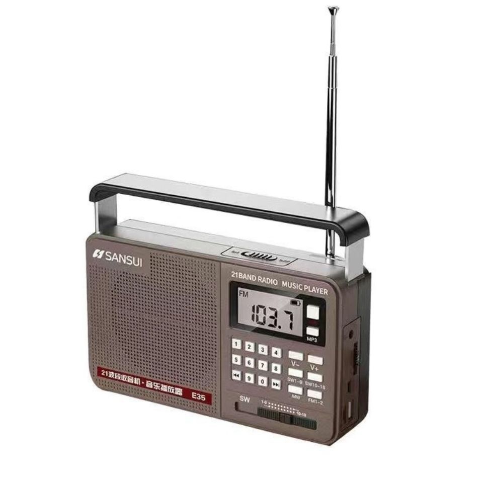 Portable FM Radio High Volume Smart Card Speaker Wireless Radio Small Sound FM Radio Music Digital Player with LED Flashlight. 