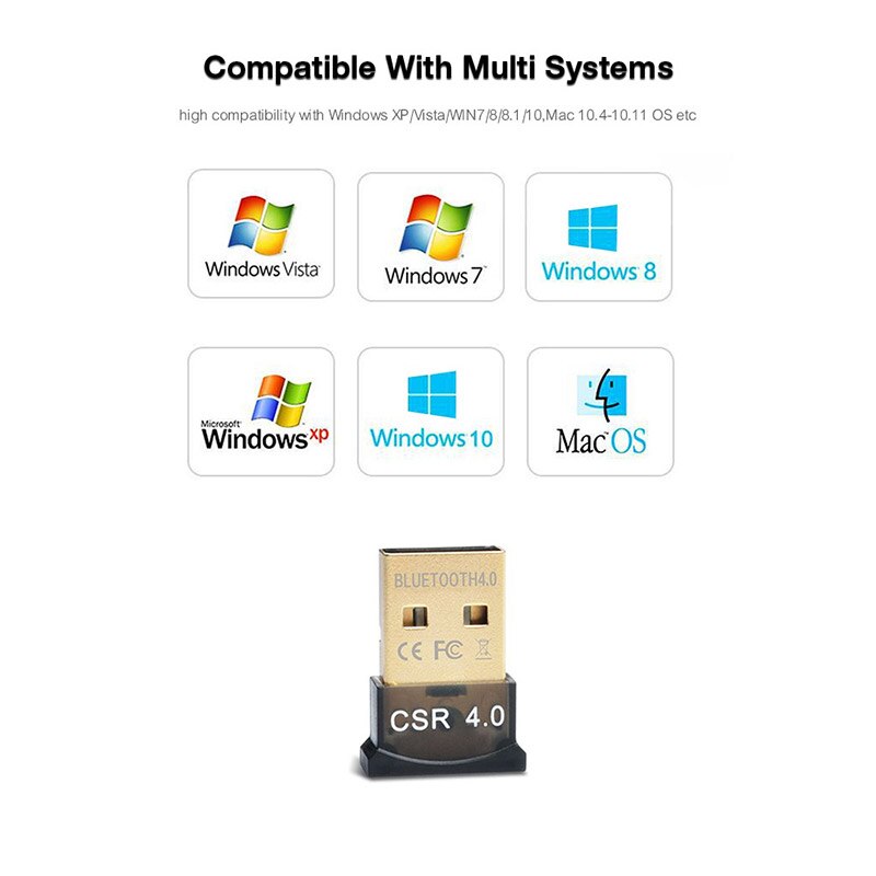 Bluetooth Adapter V4.0 CSR Dual Mode Wireless Mini USB Bluetooth Dongle 4.0 Transmitter for Computer PC. 