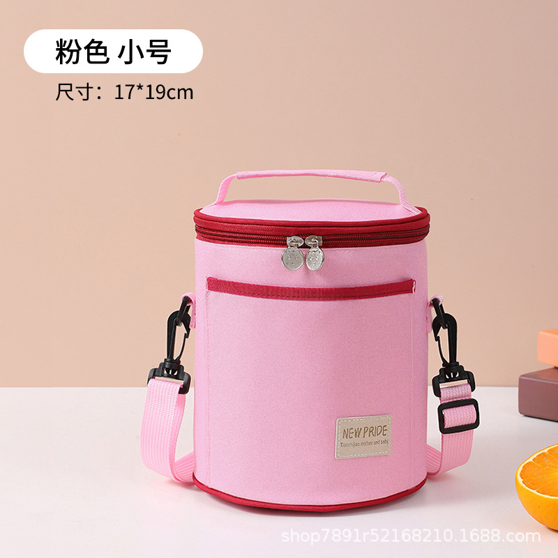 Lunch box bag student insulated bag lunch bag round waterproof insulated bag for work with rice insulated bucket lunch bag tote bag. 