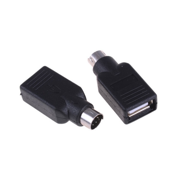 Ps2 Female To USB Male Port Adapter Pc Computer Mouse Mice Keyboard Converter - Black. 