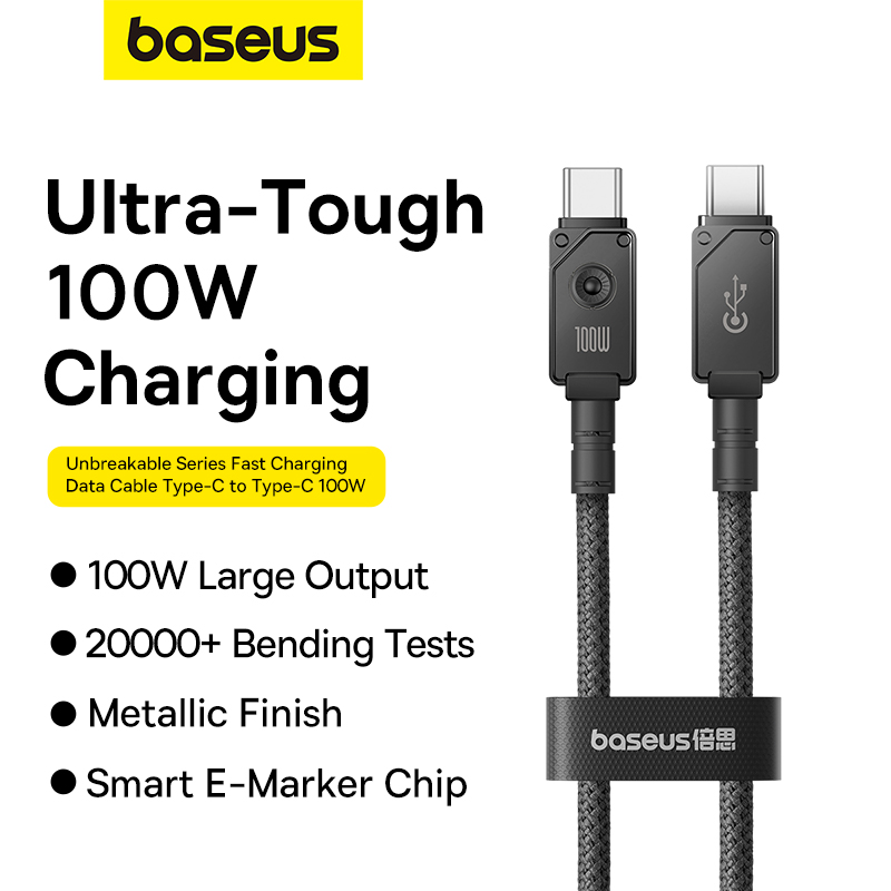 Baseus Unbreakable Series Fast Charging Data Cable Type-C to Type-C 100W 1m Cluster
