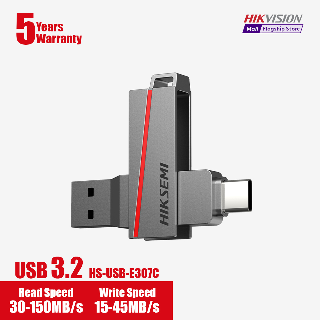 HikSemi 64gb Pendrive Type-C and USB 3.2 High Speed Metal Body Flash Drives For Desktop, Laptop, Phone/Tab HS-USB-E307C