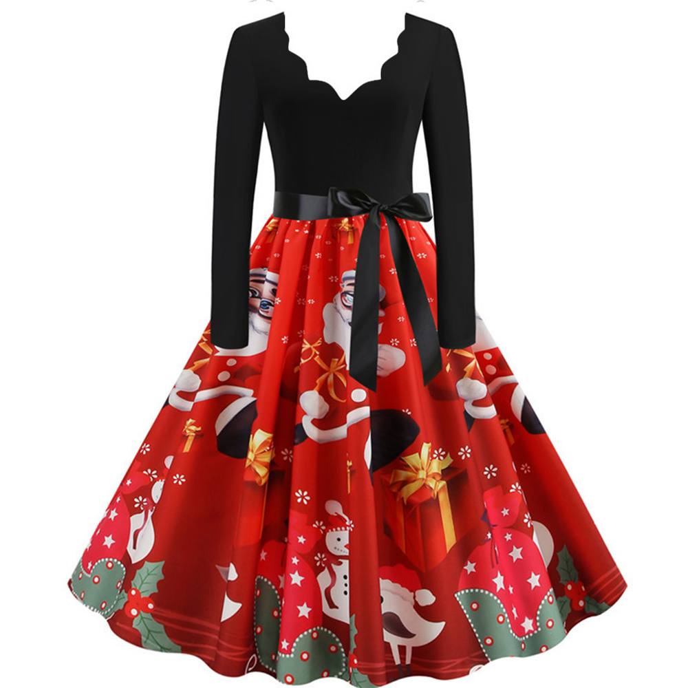 Long Wing Skirt Slim Top Xmas Dress 
