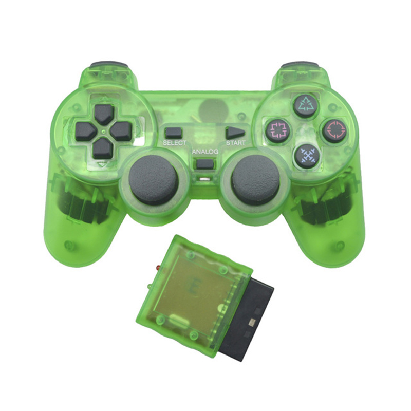 Transparent Color Game Controller For Sony PS2 Wireless gamepad 2.4GHz Vibration Controle Gamepad for Playstation 2. 