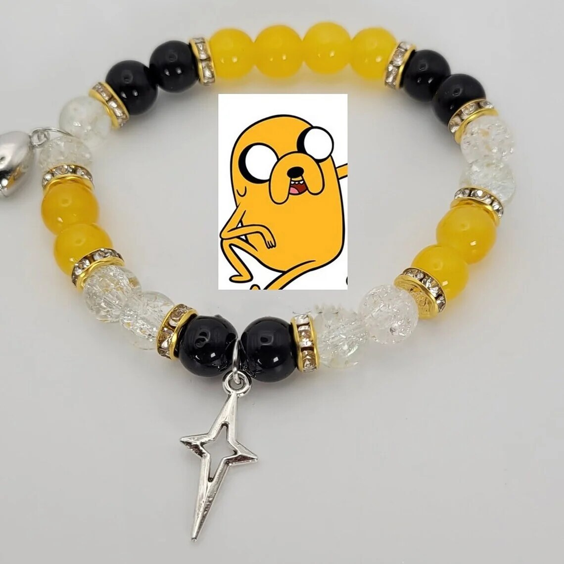 Finn and Jake, set of two matching couple bracelets, Adventure time couple bracelets,. 