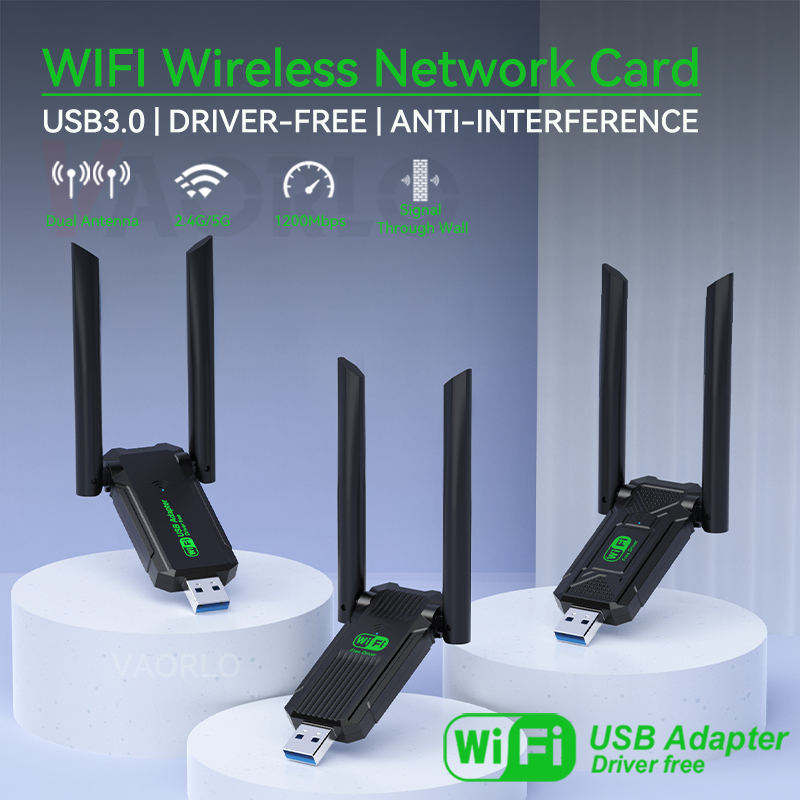 1200Mbps WiFi USB Adapter Dual Band 2.4G+5Ghz Wi-Fi Dongle Receiver USB3.0 High-Speed 802.11AC Wireless Network Card Driver Free. 