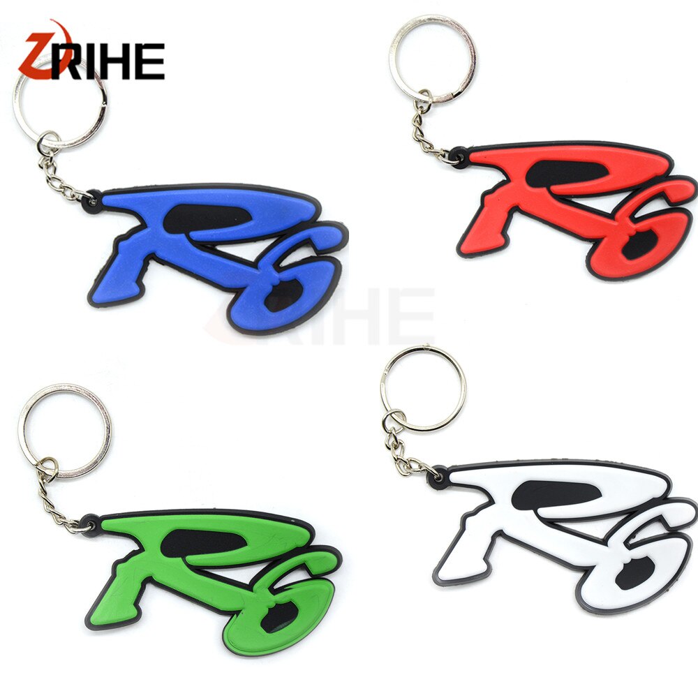 【VisioN Shop】Green 4 colors optional Motorcycle Keychain Keyring Key Chain Ring soft quality for yamaha YZF R6 YZF R. 