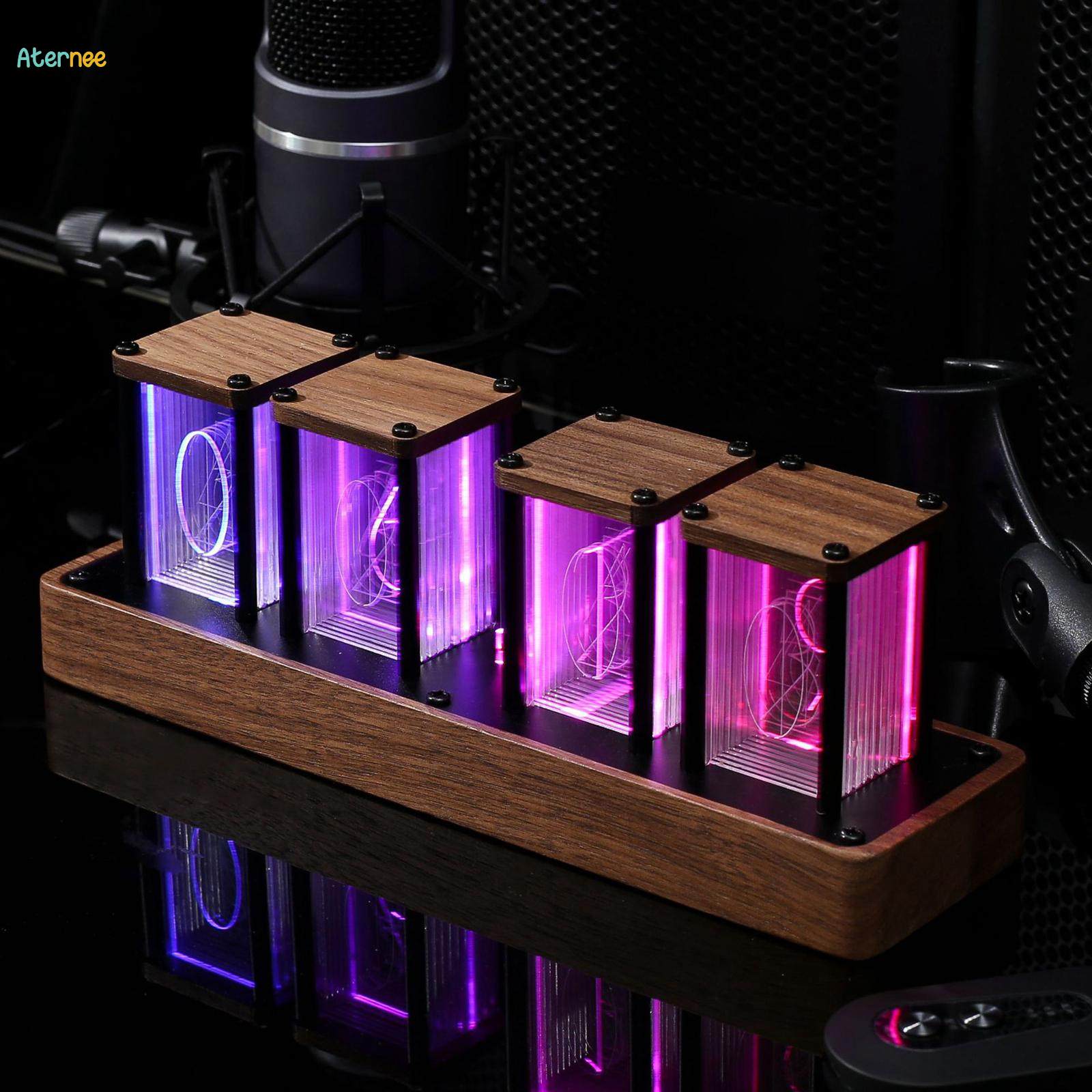 Retro Style Nixie Tube Clock LED Desktop Clock Glow Tube Decoration. 