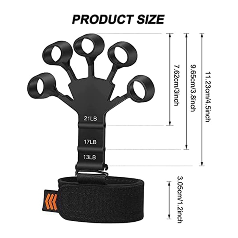 4-Pack Finger Extensor Adjustable Silicone Hand Trainer Five Finger Exerciser for Improving Finger Function and Movement. 