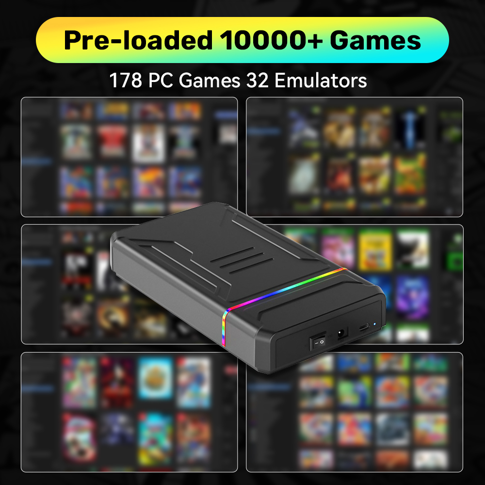 Launchbox 3T Portable Video Game Consoles With 10000+ Retro Games Emulator Console For N64/Xbox/PS3/PS2/GameCube/PS4/DS/PS1/PSP. 