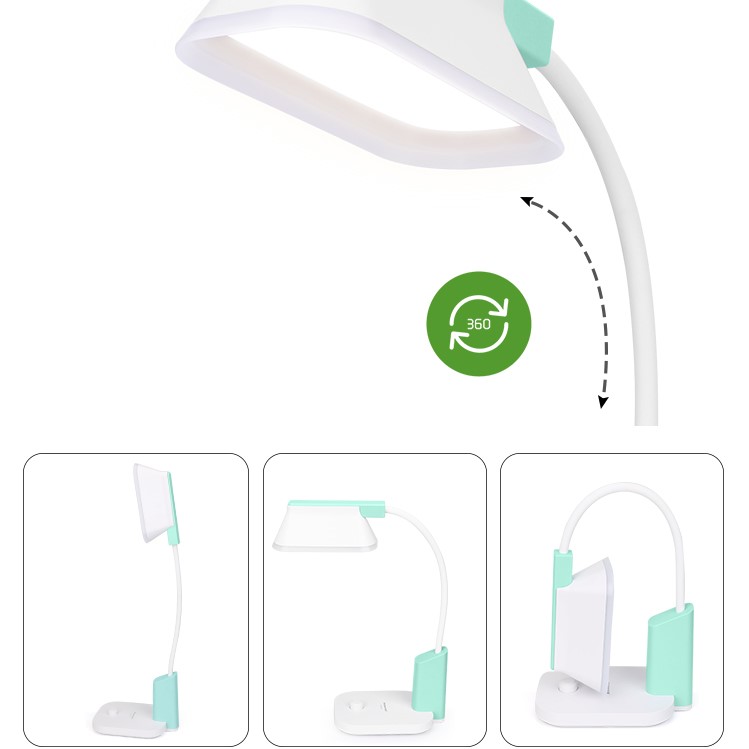 WEIDASI WD-6076GB AC/DC Rechargeable Eye Protection Warm Light Flexible LED Table / Desk Lamp. 