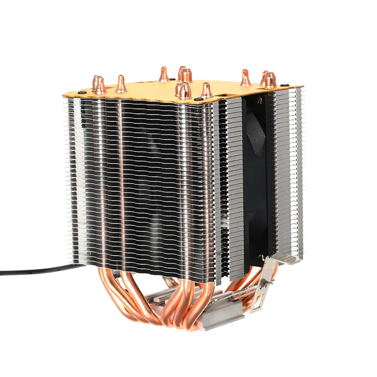Hydraulic CPU Cooler Heatpipe Fans Quiet Heatsink Radiator Replacement for Intel Core AMD Sempron Platform with Blue Light