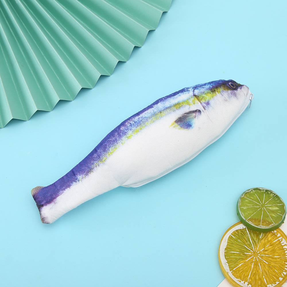 Carp Pen Bag Realistic Fish Shape Make-up Pouch Pen Pencil Case With Zipper