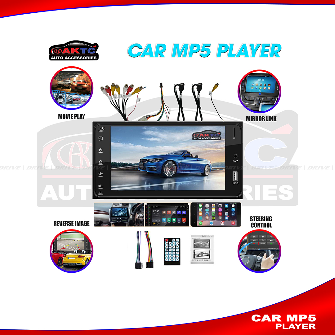 Car MP5 Player,7" Touch Screen Car MP5 Player With Bluetooth FM/USB/SD/AUX Stereo Radio Car Rear View Camera support IN BANGLADESH
