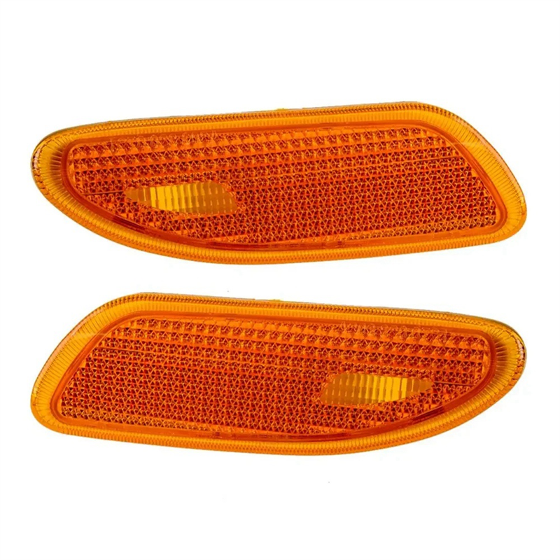 2 PCS 2038200821 2038200721 Side Light Turn Signal (Without Bulb) Side Marker Light Housing Orange ABS for - W203 2001-2007