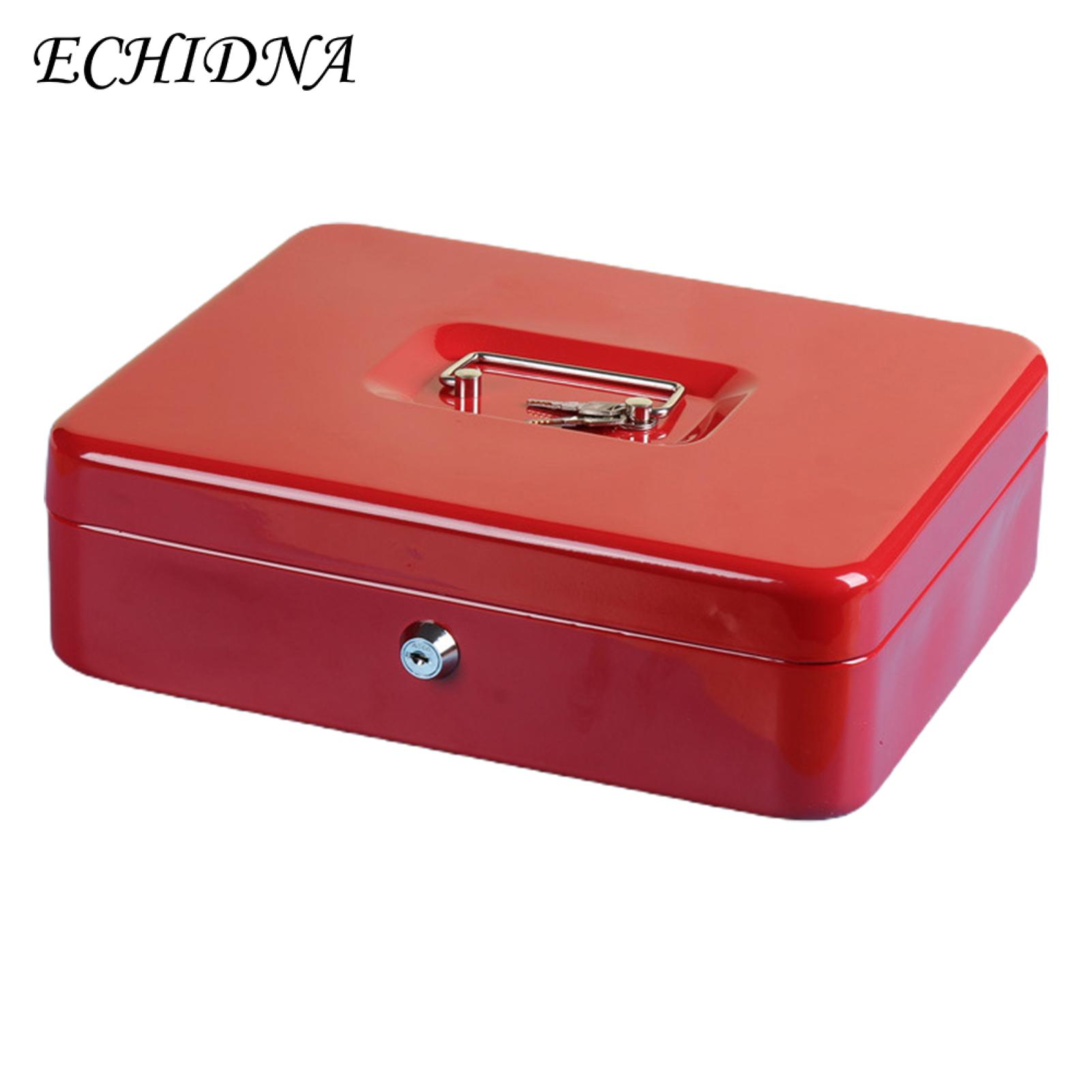 Metal Money Box Secure Fireproof Cash Safe Box with Lock 2 Keys Anti-theft Shockproof Multi-compartment Storage for Valuables Deposit Tin Money Box with Handle. 