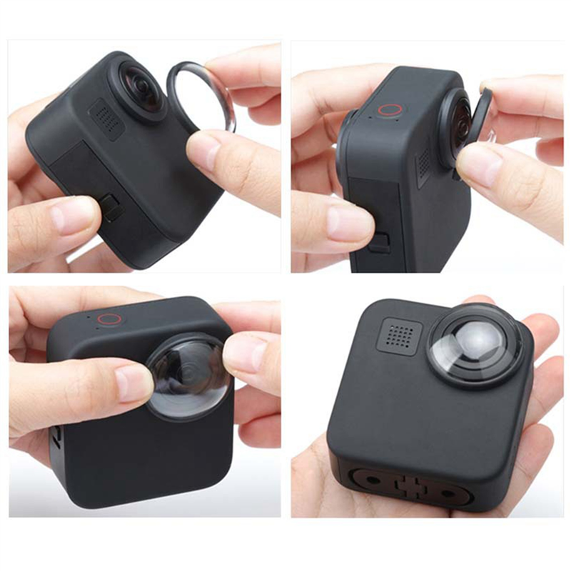 TWEXQNY 4X Protective Lenses Camera Lens Cover Frame for Max Sport Camera