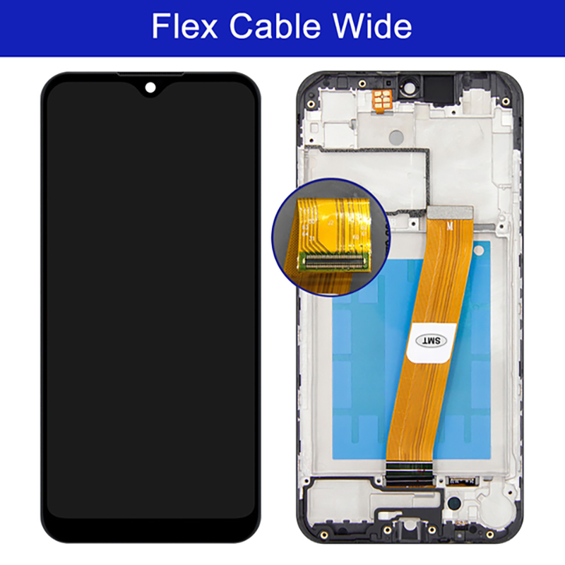LCD With Frame For Samsung Galaxy A01 A015 A015F Black Wide Flex Display Touch Screen Digitizer Assembly Replacement Parts. 