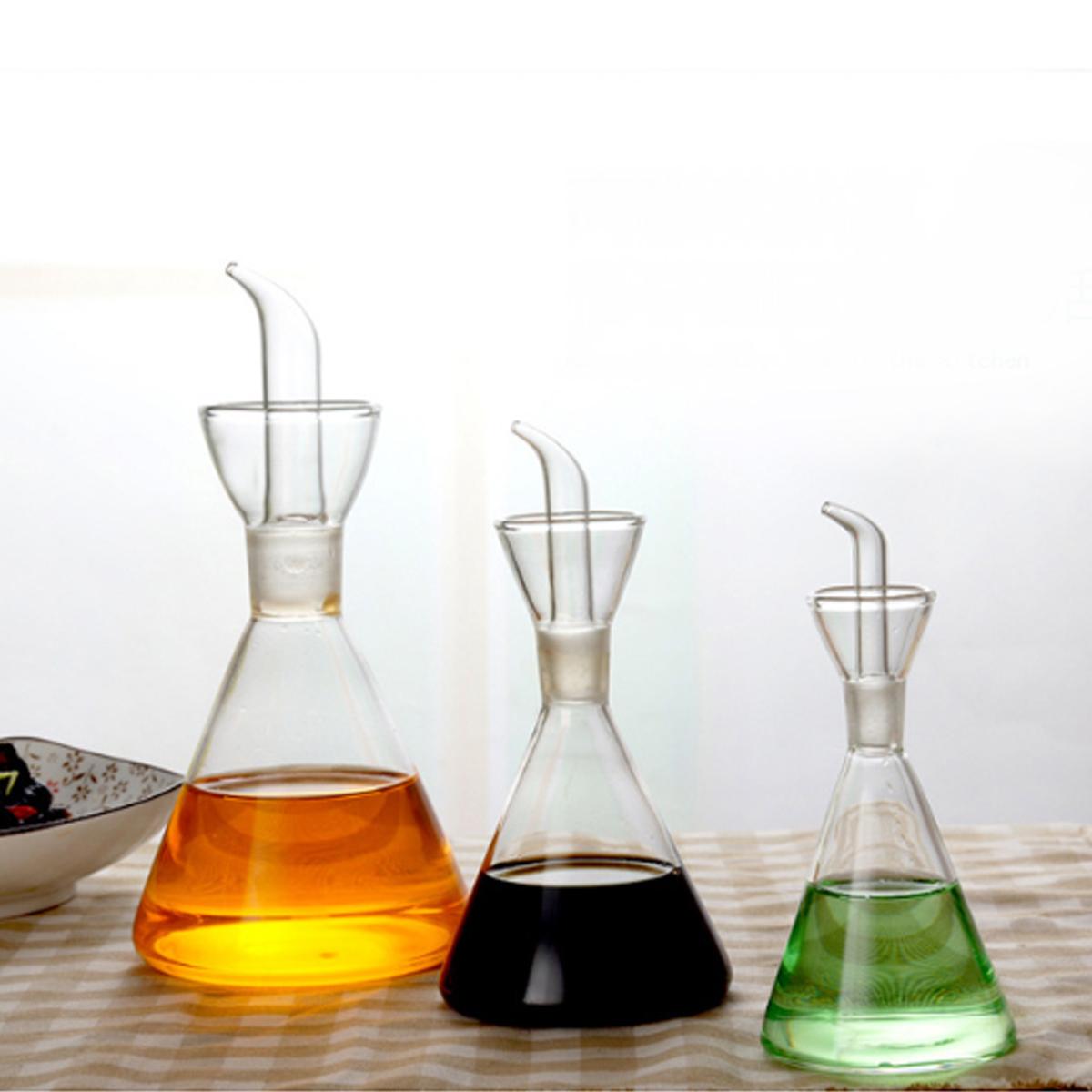 Olive Oil Glass Kitchen Bottle Vinegar Dispenser Cruet Pourer Kitchen Cooking BBQ Soy - 250ml