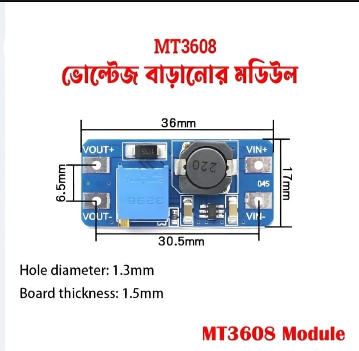 Mt3608 2A Dc-Dc Voltage Step Boost Converter Module Adjustable Voltage Regulator 2-24V Input - Experience Versatile Voltage Regulation DIY best quality