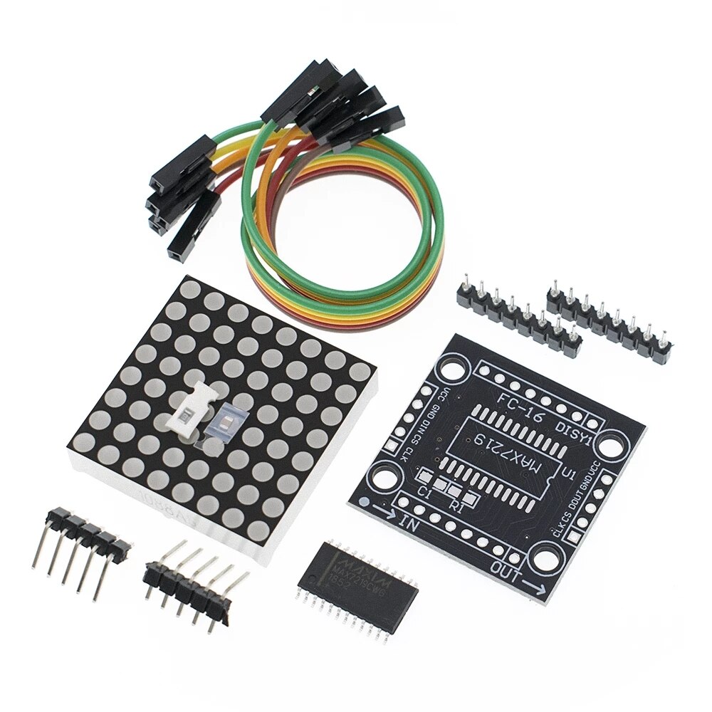 MAX7219 Dot Matrix Module Microcontroller Display Module MCU LED Display Control Module For Arduino 5V DIY Kits 4 in 1 Red/Green. 