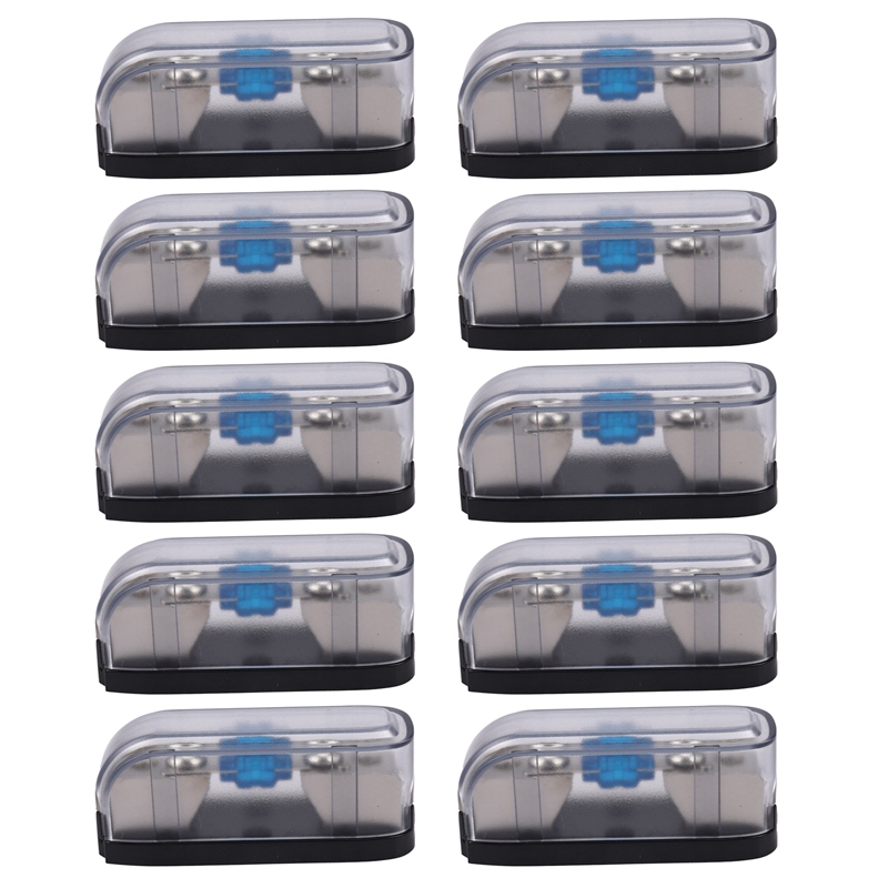 QUANBU 10X Car Stereo Fuse Holder, Auto Agu Audio Fuse Box Power Distribution Block 4Ga in 4Ga Out,Single Way. 