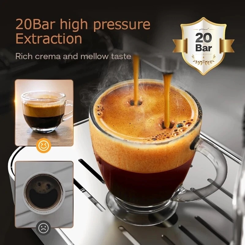 HiBREW H10 20Bar Powder/Pod dual-use Coffee Espresso Maker Espresso Coffee Machine Semi Automatic Pur. 