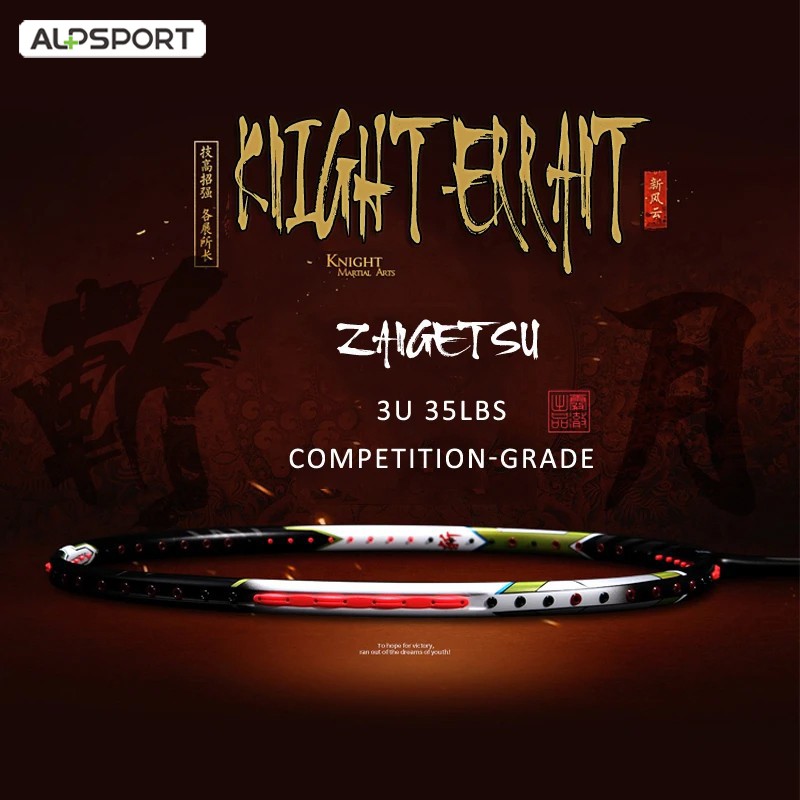 ALP ZY 3U 35LBS full carbon fiber violent offensive badminton racket - professional competition-level ultra-light and durable shock-absorbing technology, warrior spirit design for men and women. 
