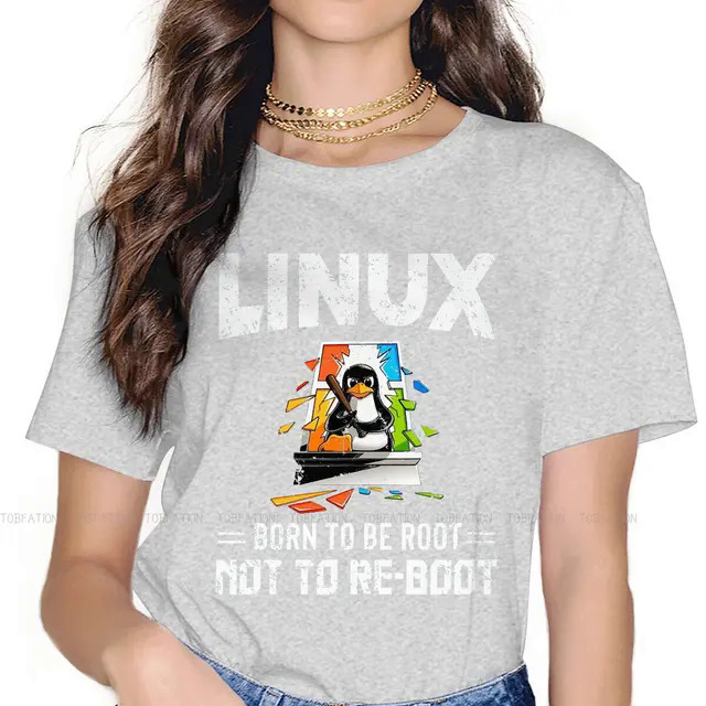Linux Born To Be Root Not To Reboot O Collar TShirt Linux GNU Minix Unix Fabric Basic T Shirt Girl Tops Fashion Big Sale. 
