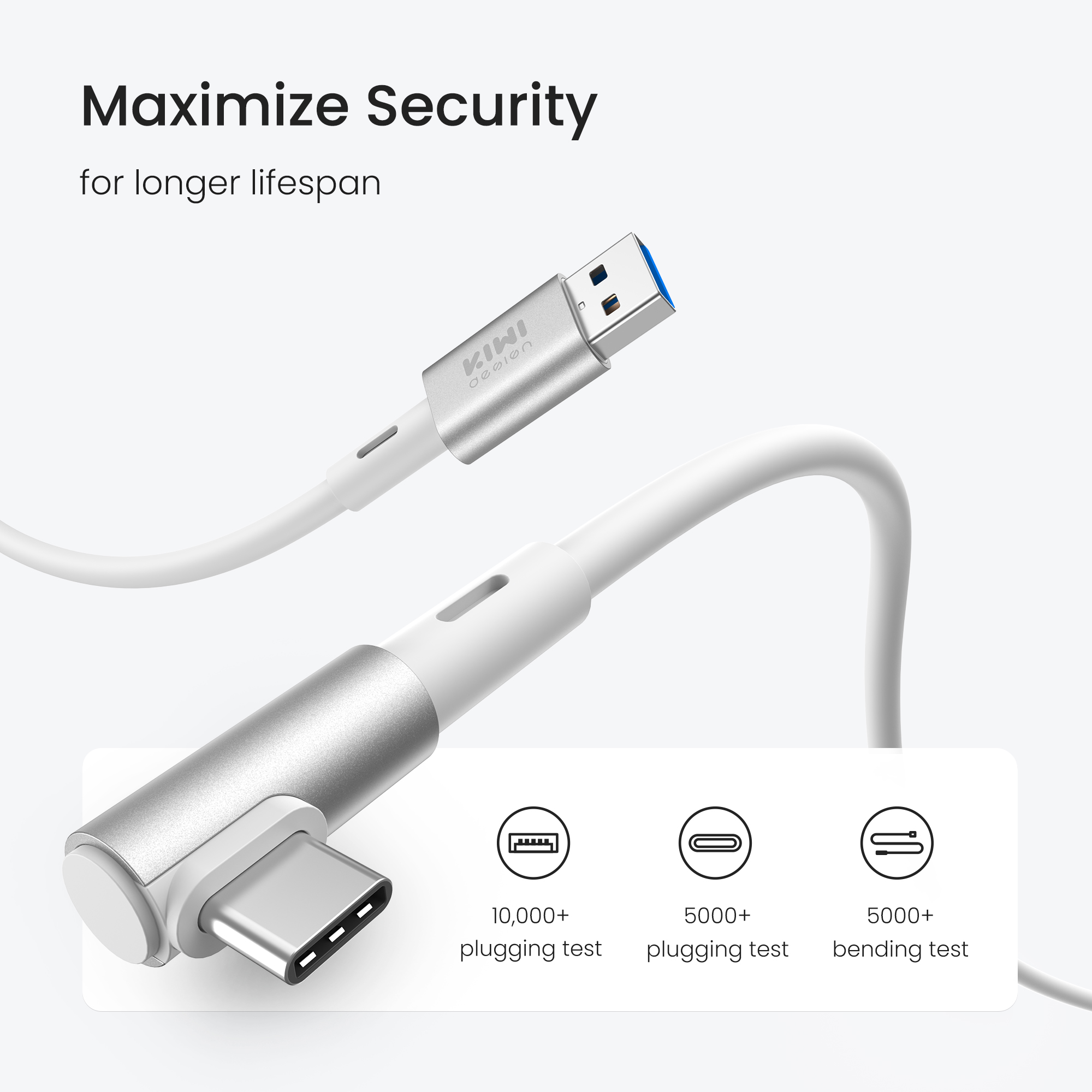 KIWI design 16FT/5M USB 3.0 A to C Cable Link Cable Compatible with Quest 3/Quest 2 / Pro/Pico 4 to Play PC VR and Steam VR. 