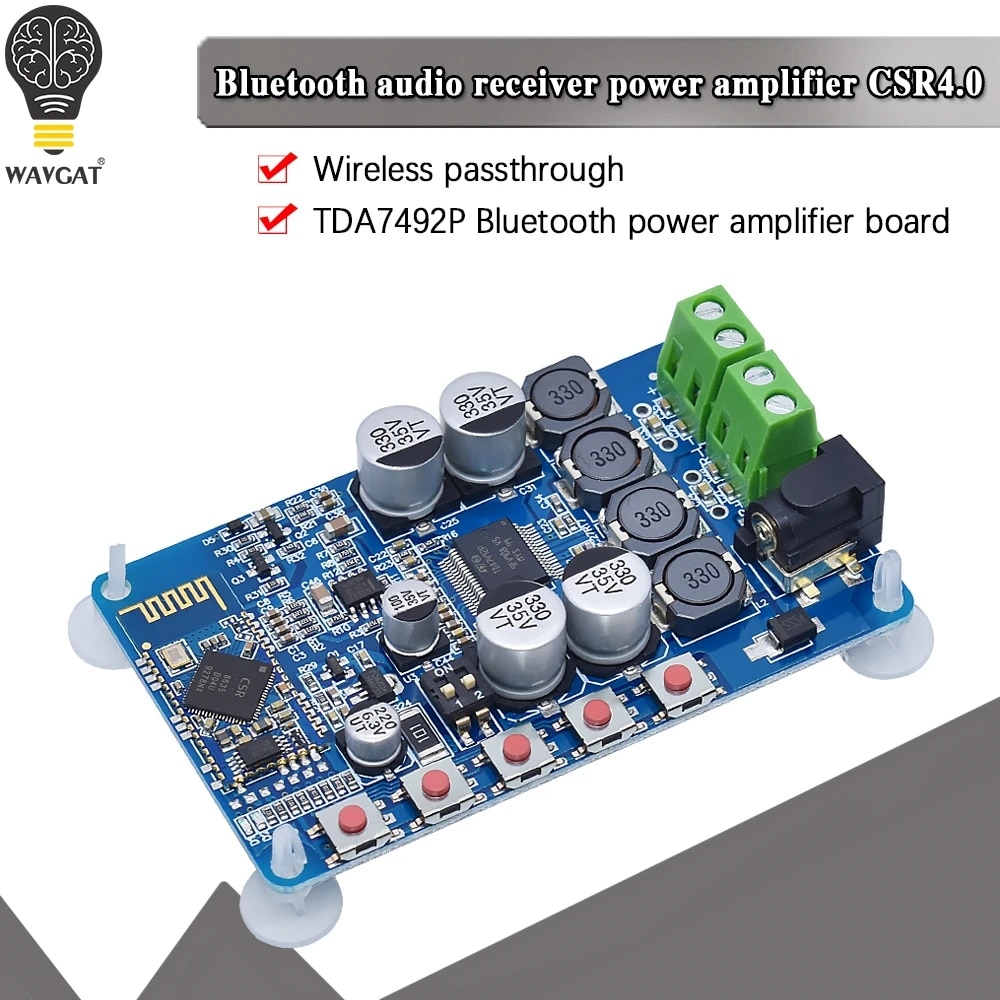 official TDA7492 Bluetooth Power Amplifier Board CSR8635 Chip Bluetooth CSR4.0 Audio Receiving Digital Power Amplifier Module