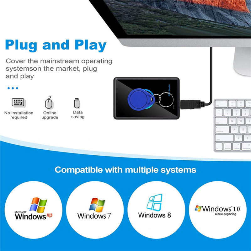 RFID NFC Copier Duplicator 13.56KHz Key Fob NFC Smart Card Reader Writer 13.56MHz Encrypted Programmer USB UID T5577 Accessories. 