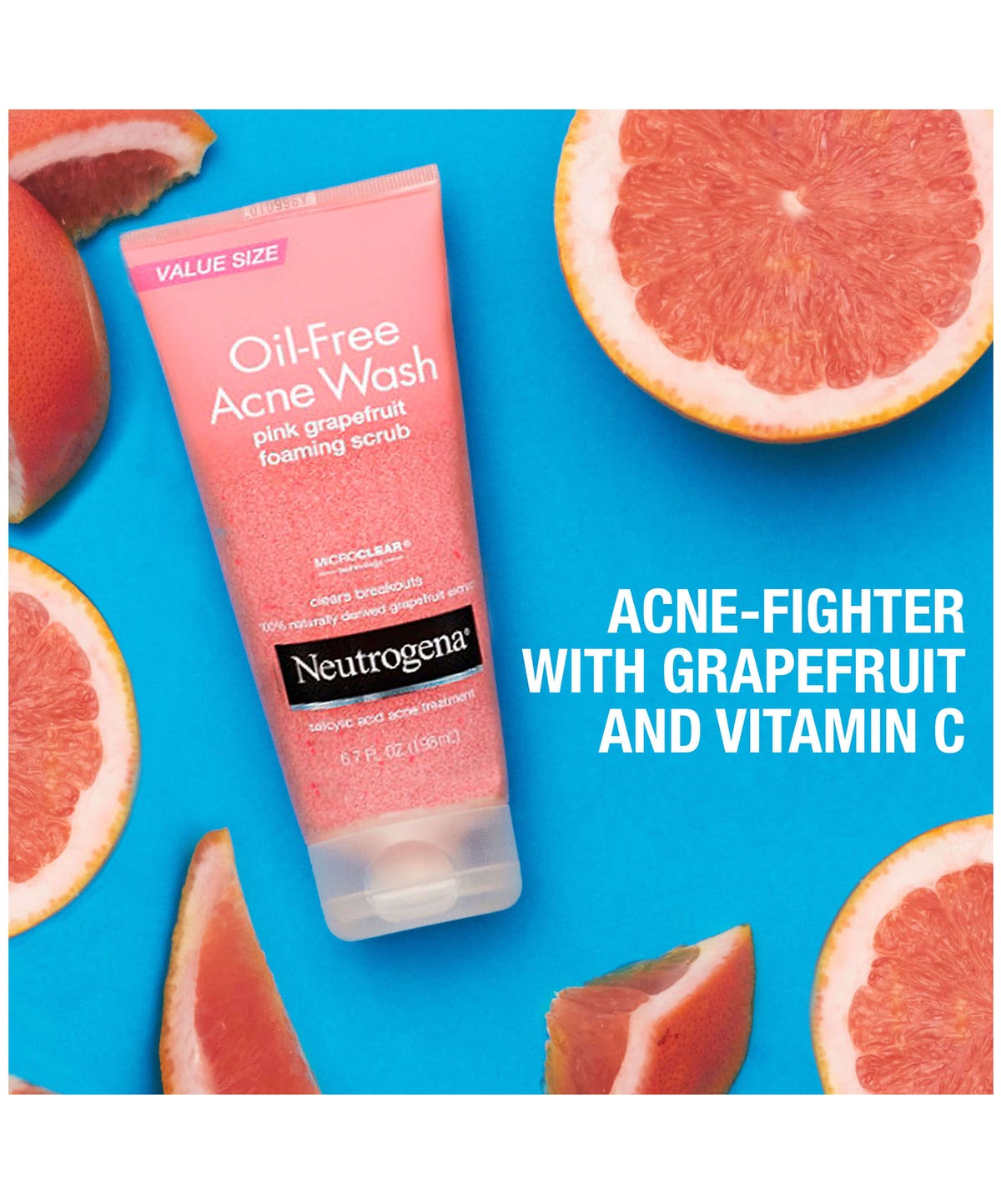 Neutrogena Oil Free Acne Wash Pink Grapefruit Foaming Scrub, 198ml. 