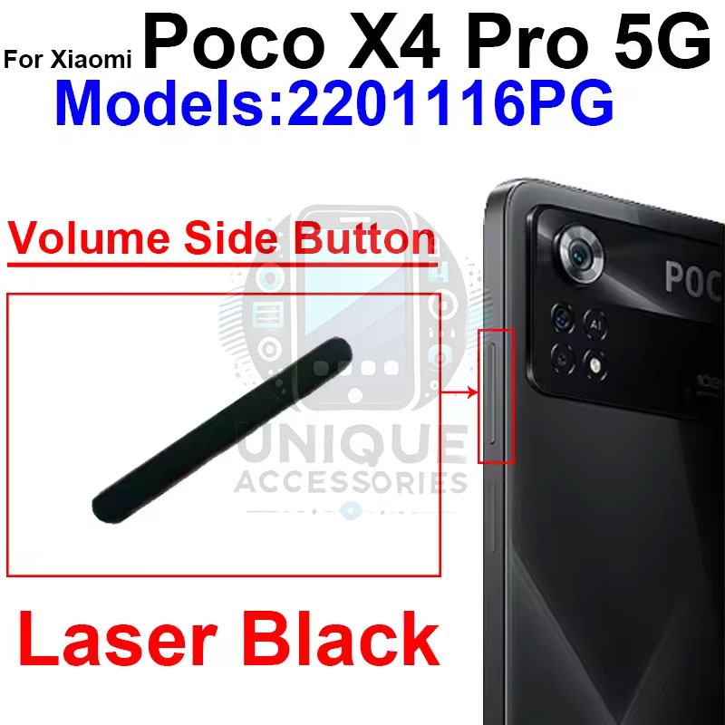 Volume Button Out Side Key For Xiaomi Poco X4 Pro 5G 2201116PG External Side Button. 