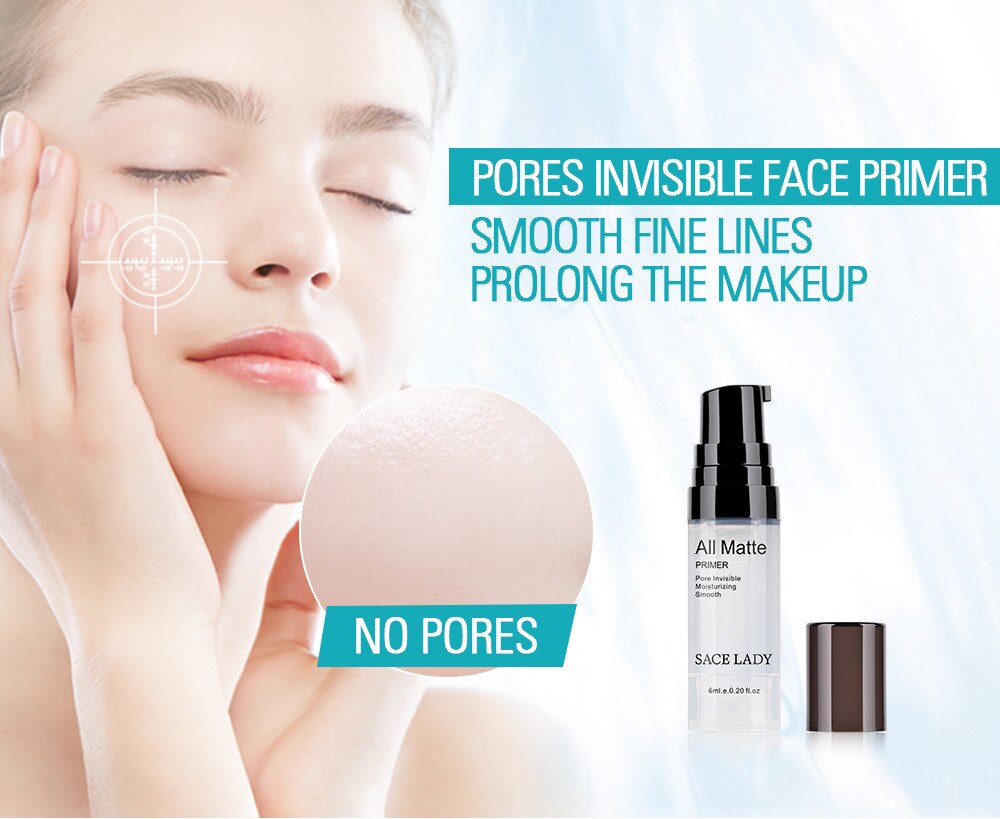 SACE LADY Face Primer Base Natural All Matte Foundation Pores Invisible Oil-Control Base Moisturizing Smooth Fine Lines Cosmetic. 