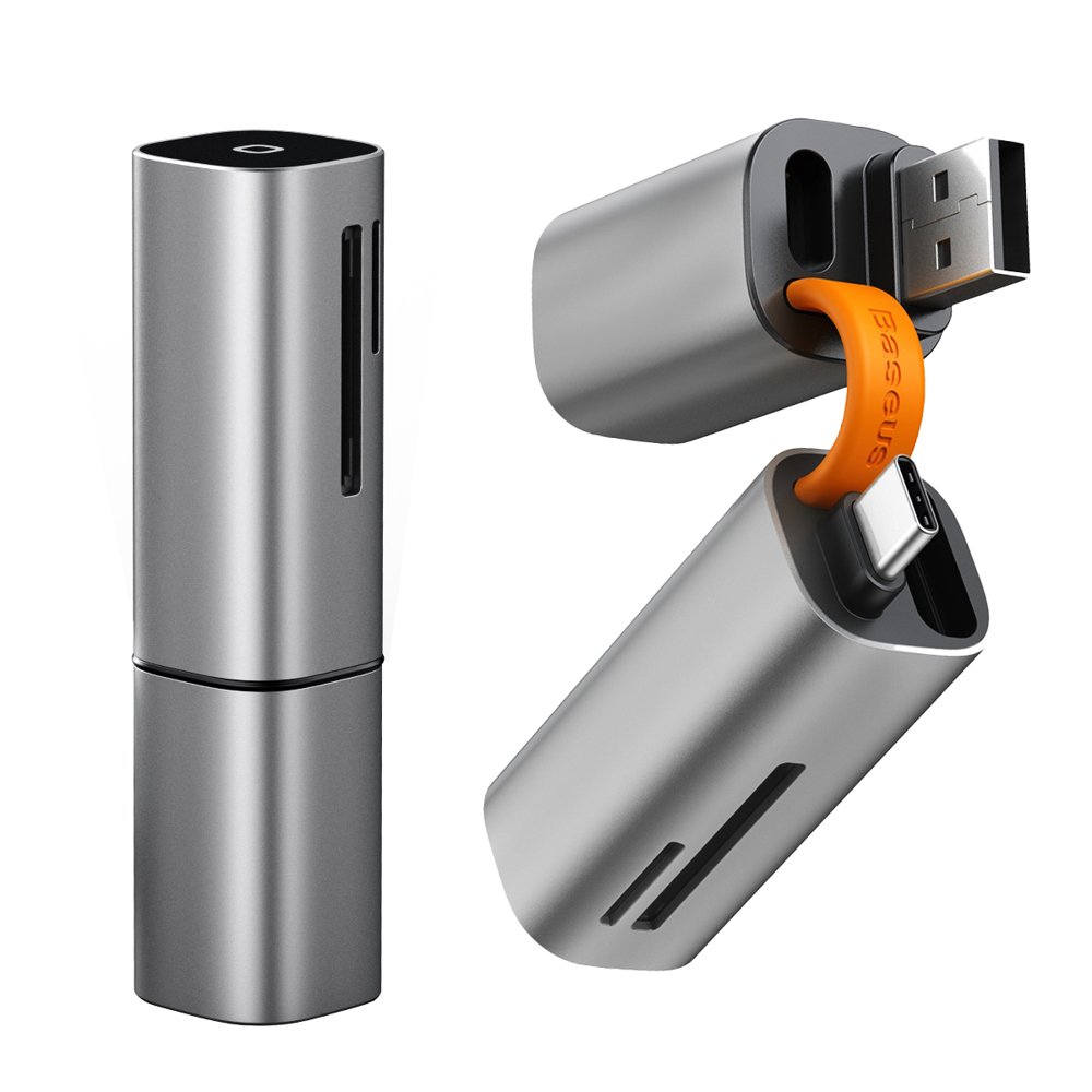 Baseus USB-A & USB-C Dual Interface Micro SD & SD Mini Cabin Card Reader. 