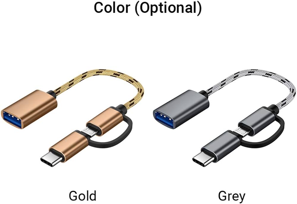 Premium Quality 2 In 1 Micro Usb & Type C Otg Cable - Convenient Cable For Data Transfer In Any Color. 