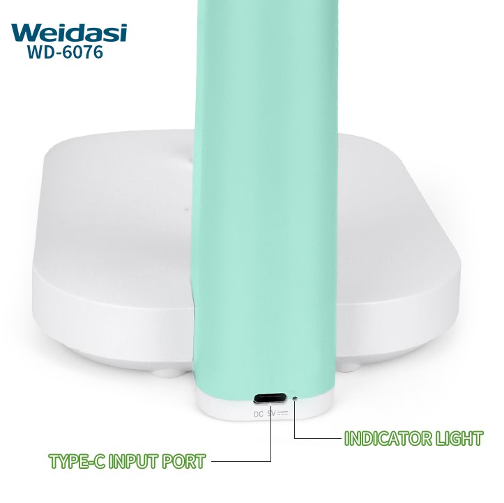 WEIDASI WD-6076GB AC/DC Rechargeable Eye Protection Warm Light Flexible LED Table / Desk Lamp. 