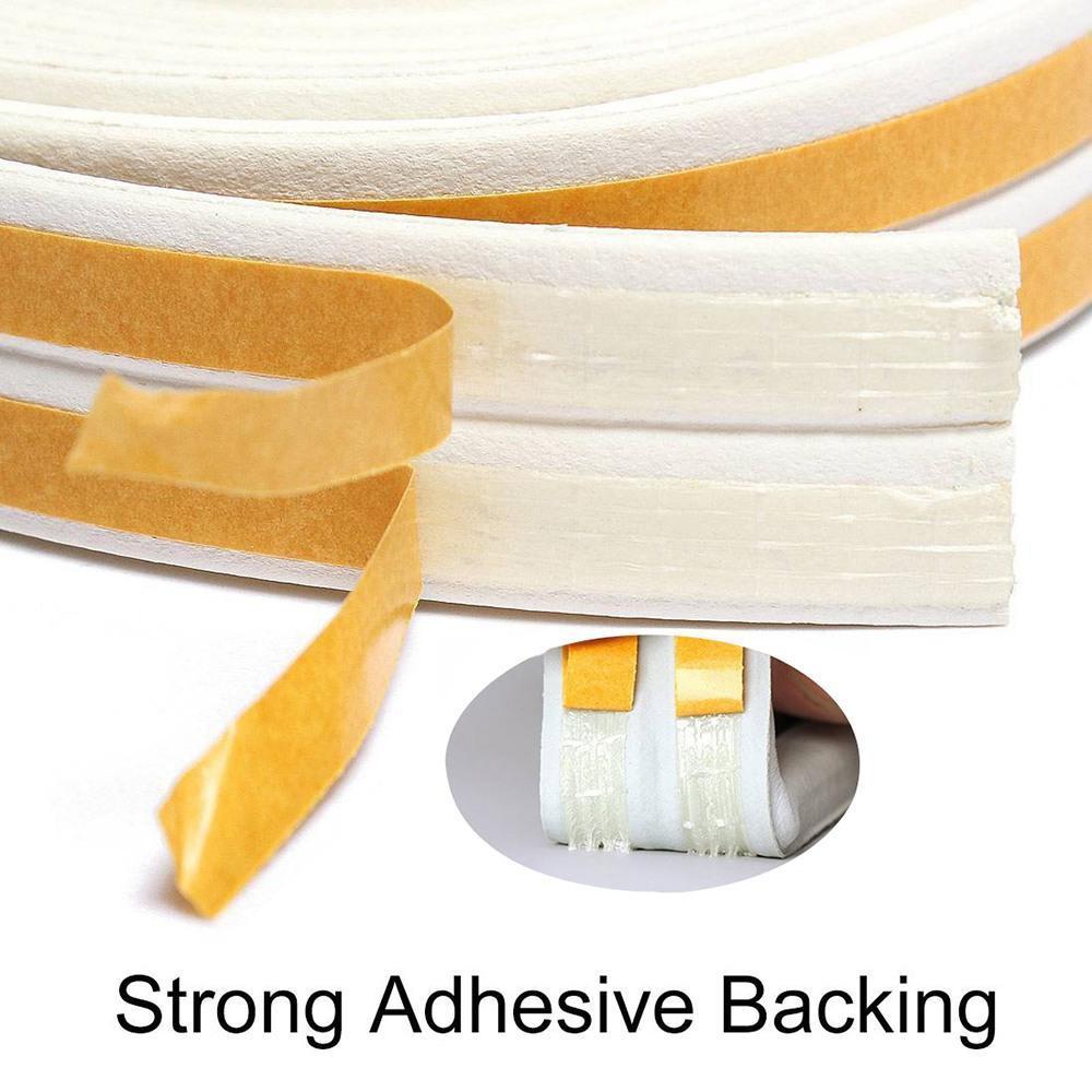 Door Weather Stripping Self-adhesive Seal Strip for Doors Windows Winter Cars Frame Side Draft Stopper, Soundproofing Anti-collision Weatherstrip Gap Blocker D Type 16Ft 2 Pack. 