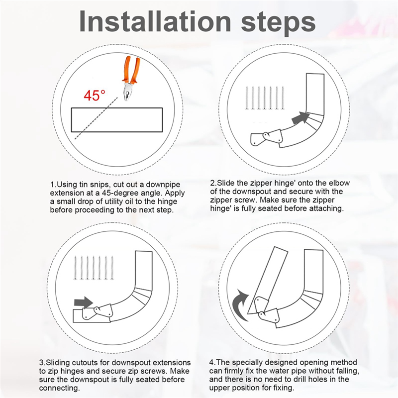 6Pcs Stainless Steel Gutter Extension Hinge Gutter Extension Can Easy Installation. 