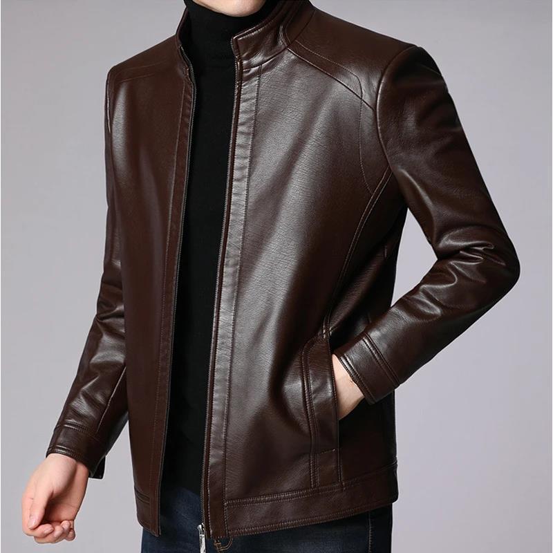 Erkekler moda ince deri ceket Streetwear rahat Blazer ceketler erkek giyim erkekler deri takım ceket erkekler Slim Fit Blazer ceket. 