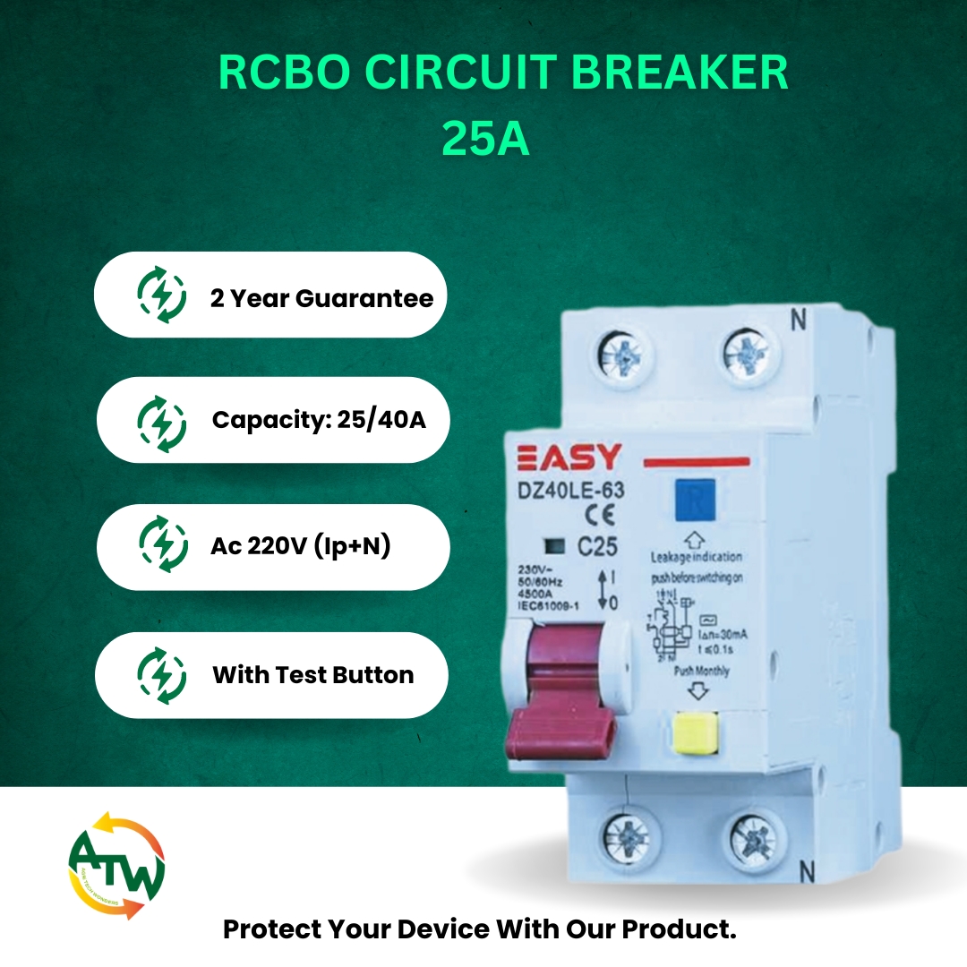 RCBO 25A (Residual Current Operated Circuit Breaker)
