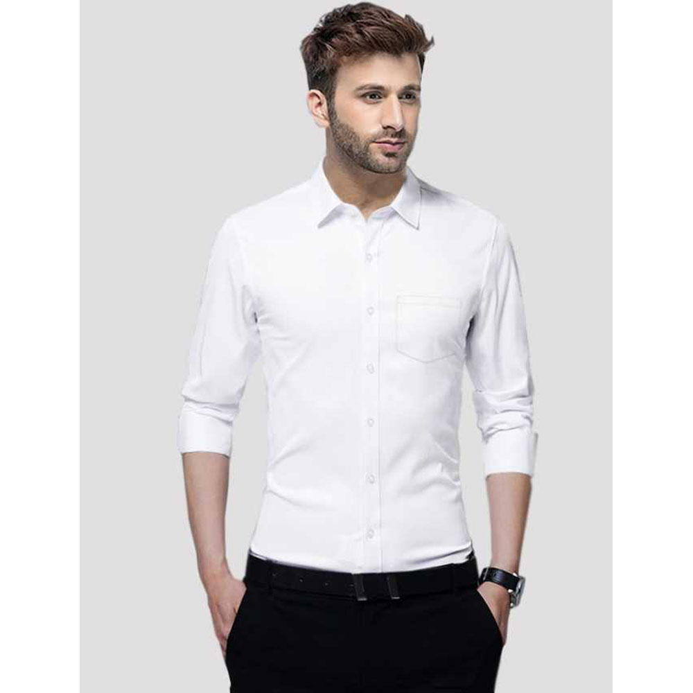 Men's white cotton formal shirt: Buy 