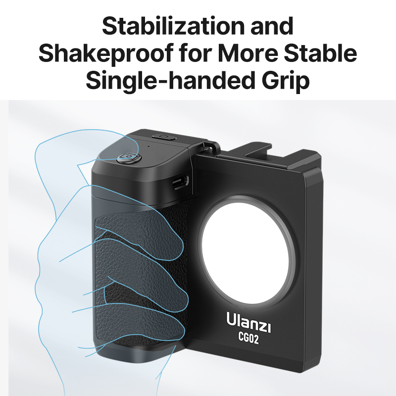 Ulanzi CG02 Smartphone Selfie Grip Wireless Bluetooth Handle with 5500k Fill Light Phone As Camera Photo Stabilizer. 