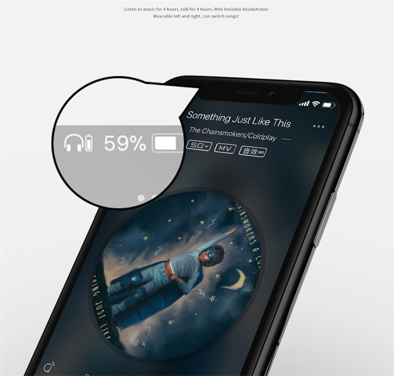 【happy one】Mini Invisible Wireless with Mic Earpiece, No flash, Half No Pain Micro Mono/Twin Bluetooth Earbuds. 